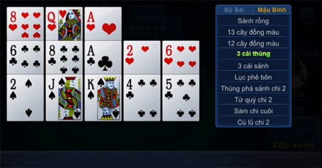 Luat choi va cach tinh diem trong game Mau binh online?
