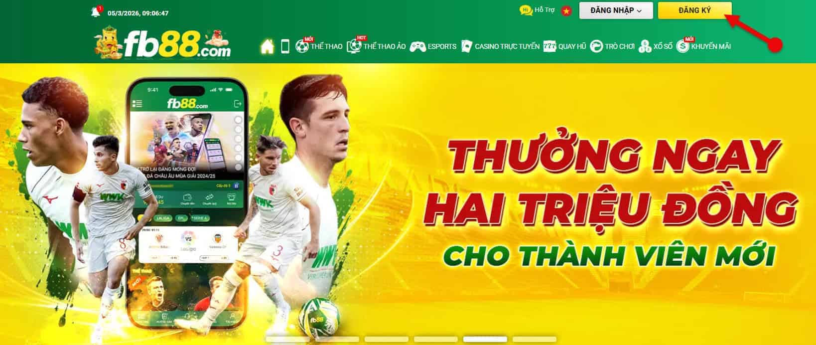 Bước 1: Truy cập vào trang chủ FB88
