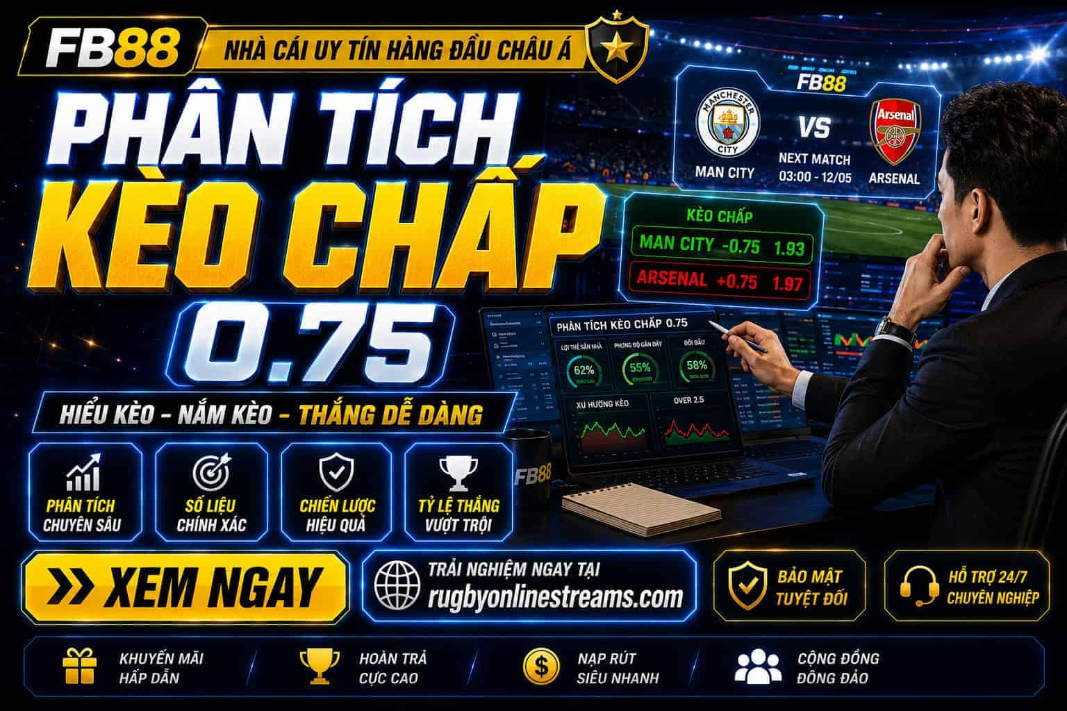 Phân tích kèo chấp 0.75 là gì và cách tính thắng thua chuẩn xác