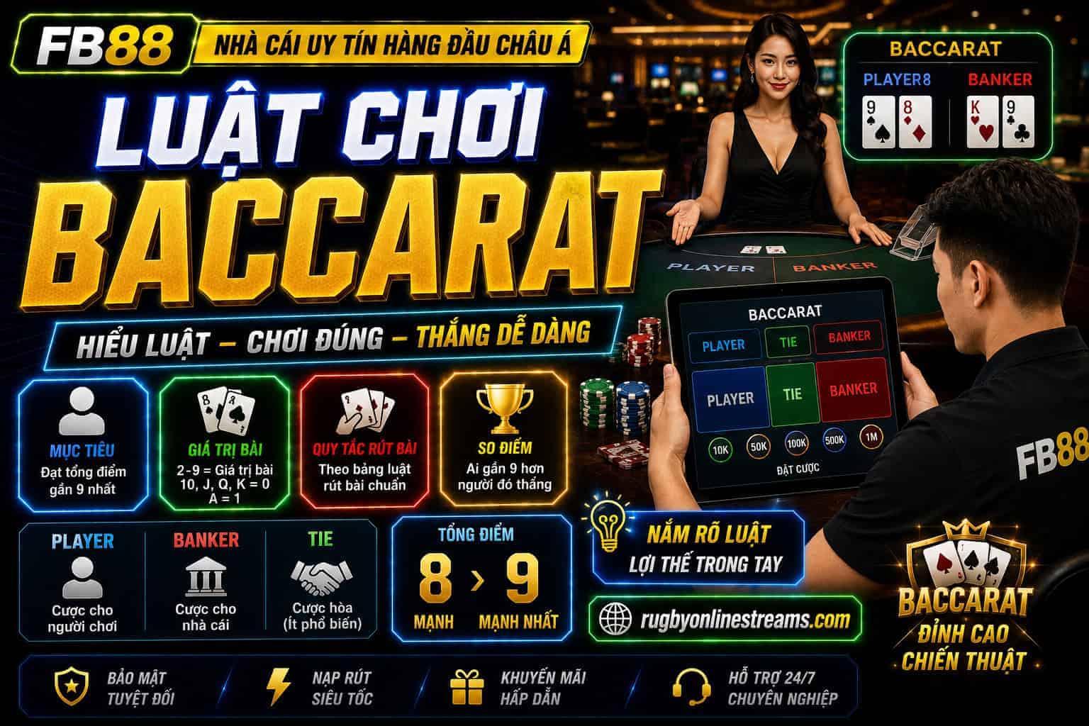 Luật chơi Baccarat chi tiết cùng kinh nghiệm cược hiệu quả cho người mới bắt đầu