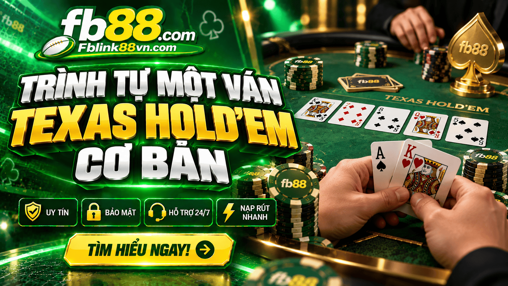 Trình tự một ván Texas Hold’em cơ bản
