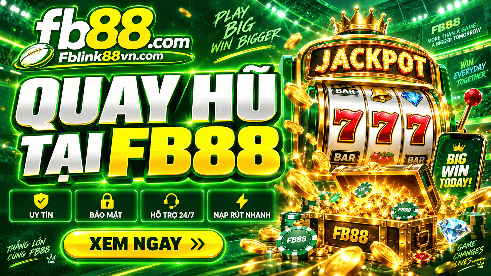 Quay hũ FB88 - Kho game đa dạng săn jackpot cực khủng